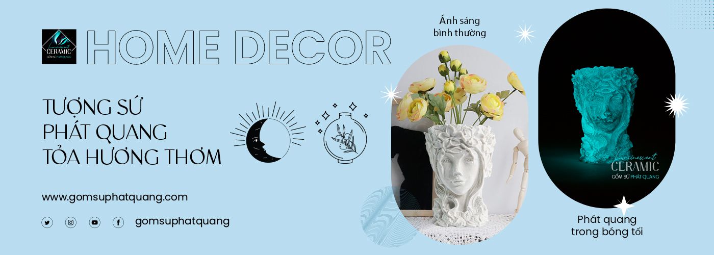 Banner Tượng sứ phát quang tỏa hương thơm home decoration