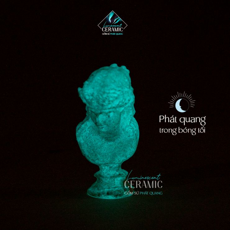 đầu tượng Ariadne Bust Arias ; Ariadne Bust Arias; tượng sứ phát quang; tượng sứ phát quang trong bóng tối