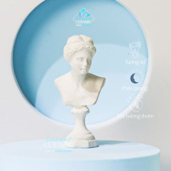 tượng bán thân nữ thần Venus De Milo Aphrodite bằng sứ phát quang tỏa hương